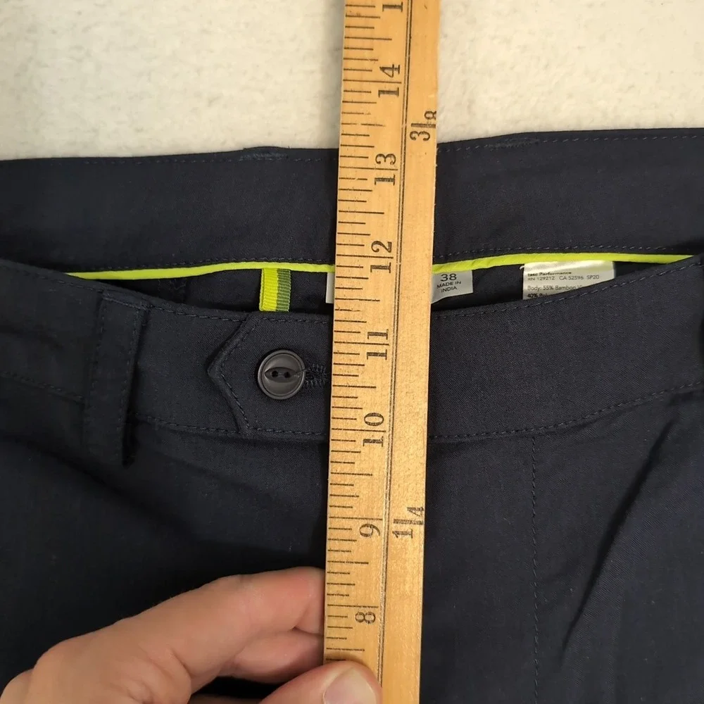 Tasc Mens 38x30 Motion Pant Straight Fit Blue Bamboo Viscose Stretch Water Resis
